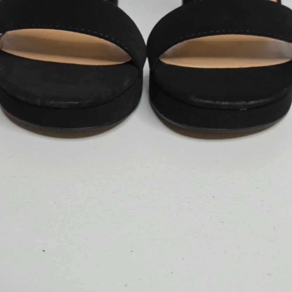 Steve Madden Entourage Black Ankle Strap Dress Block Heel Sandal Shoes Sz 9.5 - Picture 11 of 12